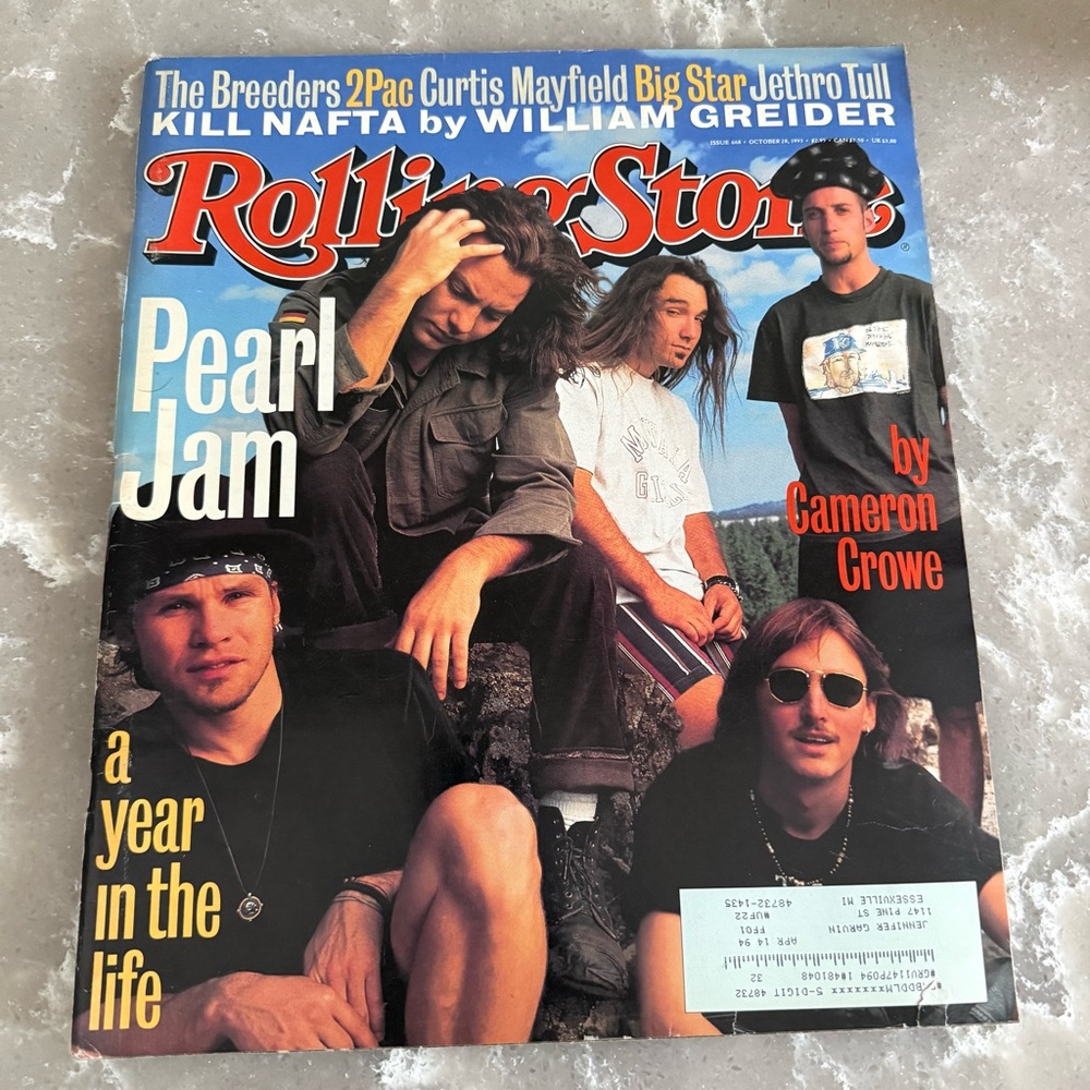 Rolling Stone Magazine October 28, 1993 with Pearl Jam Cover